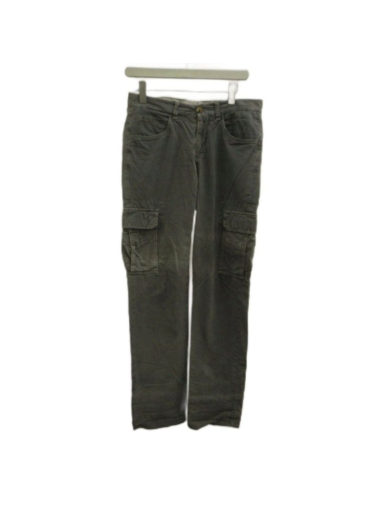 Brunello Cucinelli Cargo Pants 44 Gray Houndstooth Pattern Full Length Pp